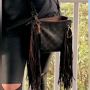 Vintage boho LV cross body purse